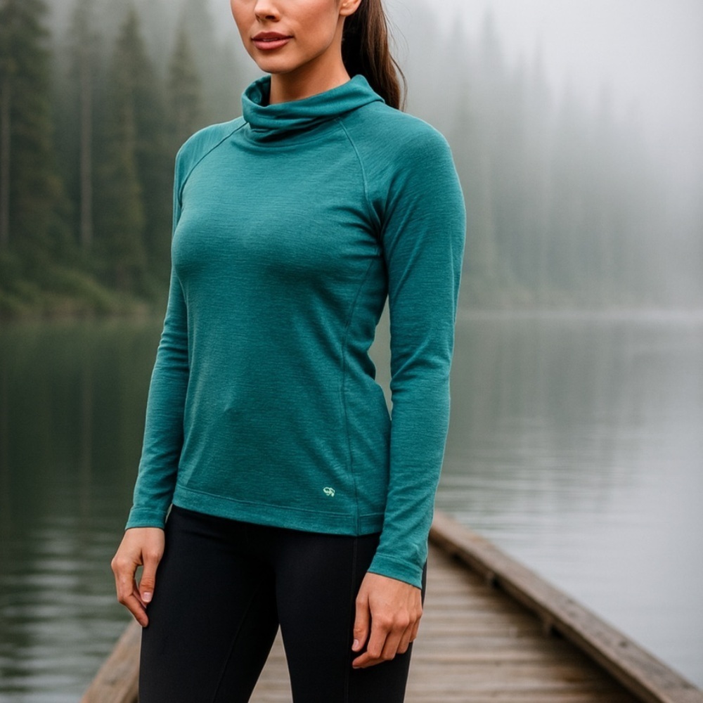 Gap Fit Breath Dry Wicking Hooded Sweater, Turquoise, New with Tags